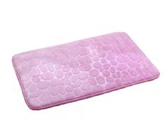 Baño Alfombra Alfombrilla de baño baño Matte piedra ducha Alfombrilla inodoro baño 45 x 70 cm (Rosa)
