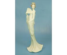 Caprilo Figura Decorativa Blanca Geisha Japonesa Abanicándose Figuras Resina. 12 X 11 X 37 Cm.