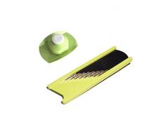 Juego de 2 piezas de cortador ondulado para patatas con hoja de acero inoxidable + protector de dedos para cortar frutas y verduras en ondas o patrón de rejilla