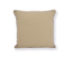 Hierba Barcelona Desilinen Cojín Decorativo Bordado Lino, Beige 45 X 45 X 13 Cm