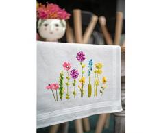 Vervaco Camino de mesa con puntada en forma de flor de primavera, diseÃ±o de flores de primavera, 40 x 100 cm