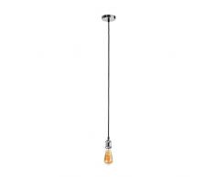 Sulion Vintage Pendel sin Bombilla E27, 40 W, Gris, 10 x 14/125 cm