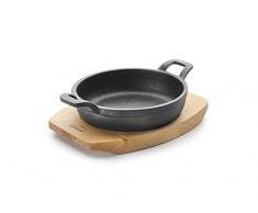 Lacor - 25871 - Cacerola Hierro Fundido Redondo 17x12x6 cm - Negro