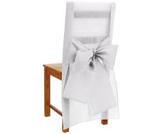 Diner Presque Parfait 6 Fundas de Silla + Lazo 54 x 93 cm, Blanco, 54 x 93, 6 Unidades