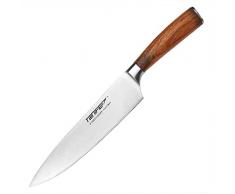 TONIFE Cuchillo de chef Cuchillo de chef profesional Cuchillo de cocina de acero inoxidable al carbono Cuchillo para carne Cuchillo de chef Cuchillo de cocina con mango de palisandro natural