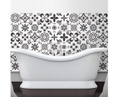 60 pegatinas adhesivos carrelages | adhesivo adhesivo azulejos â Mosaico Azulejos de pared de baño y cocina | azulejos adhesiva â Design rosetas de sombras de gris â 10 x 10 cm â 60 piezas