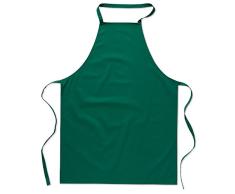 eBuyGB Pack de 1 delantal de cocina unisex para catering Cooking Plain Chef, algodón, verde