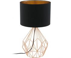 EGLO PEDREGAL 1 lÃ¡mpara de mesa Negro, Cobre E27 60 W - LÃ¡mparas de mesa (Negro, Cobre, Tela, Acero, Trend, IP20, II, E27)