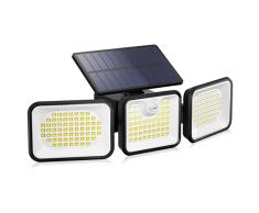 OUSFOT Luz Solar Exterior con Sensor de Movimiento, 180 Led Foco Solar Exterior, 3 Modos Rango de Illumination de 270° Luz Solar Exterior para JardÃn, Garaje, Puertas Delanteras, Patio