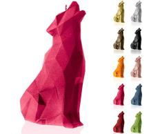 Candellana Hecho a Mano Wolf Low-Poly Vela de Regalo - Divertida - Vela Decorativa - Decoración del Hogar - Regalos para Amigos - Mecha de Algodón - Tiempo de Quemado 35h - Vela Dark Pink