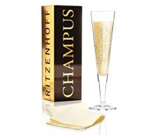 RITZENHOFF Champus - Copa de champán (cristal, 205 ml, incluye servilleta de tela)