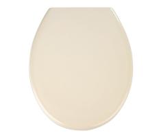 WENKO Tapa de WC Ottana - antibacteriano, dispositivo automÃ¡tico de descenso, sujeciÃ³n higiÃ©nica de acero inox Fix-Clip, Duroplast, 37.5 x 44.5 cm, Beige
