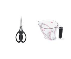 OXO Good Grips Tijeras de Cocina - 26 cm & Good Grips, Jarra medidora, con forma angular, transparente, 1 litro