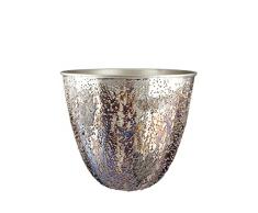 Gilde Macetero de Metal para decoraciÃ³n de salÃ³n, Regalo para Mujeres, cumpleaÃ±os, dÃ­a de la Madre, Color: marrÃ³n metÃ¡lico, Altura 22 cm