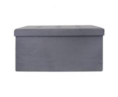 The Home Deco Factor baúl Banco Plegable poliéster 76, 50 x 37, 50 cm, poliéster, Gris Oscuro, 76,50 x 37,50 x 37,50 cm