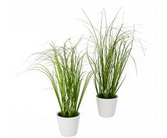 Flair Flower Arbusto de Hierba Artificial en Maceta con Flores, Paquete de Hierba Artificial, Planta Decorativa, Hierba Artificial, Hierba Ornamental, Hierba Decorativa, decoraciÃ³n de Primavera, 30