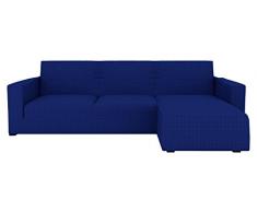Eiffel Textile Nimes Funda para Sofá, Algodón, Azul, Chaise Longue Brazo Corto Derecha, 240 x 195 x 2 cm
