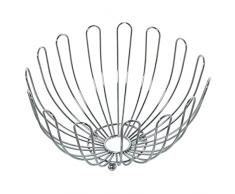 DRW Frutero redondo de metal en cromado 30x19cm