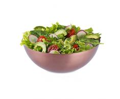 Relaxdays Ensaladera de Acero Inoxidable, Frutero Cobrizo, Cuenco de Cocina, Bol ReposterÃ­a, 9 x 23,5 cm, Cobre, 100%