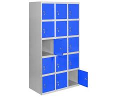 SimonRack SIMONLOCKER Prof. Mon. 5 Doors 3/15 400 (1200) GR/AZ Taquilla Metalica, Gris/Azul, Grande
