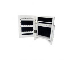 Jocca Espejo Organizador de Joyas, Madera, Blanco, 17.5x23x8 cm