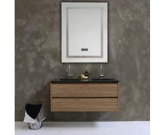 Ridder Espejo de Pared, Espejo de baÃ±o, Espejo multifunciÃ³n, Espejo Sissi, con LED, Bluetooth, antivaho, tÃ¡ctil, regulador de Intensidad y Pantalla