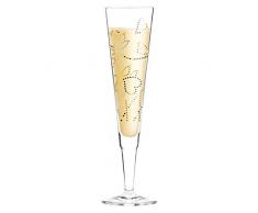 Ritzenhoff Champus Copa de Cava, Cristal, Schwarz/Gold/Platin, 7 cm