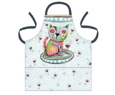 Allen Designs Deco Delantal de Cocina, Diseño Gato, Tela, Multicolor, 78x68x68 cm