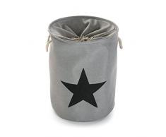 Versa Cesto Ropa Estrella Gris Claro, Tela, Multicolor, No Aplica