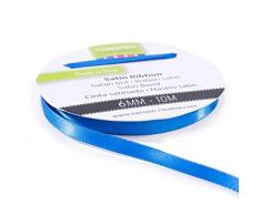 Vaessen Creative Cinta Satinada, 6mm x 10m, Brillo Elegante para Crear Tarjetas, Scrapbooks, Envoltorios de Regalos y Otros Proyectos de Manualidades, Azul, 6 mm