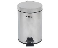Beldray – Papelera con tapa de cierre suave, acero inoxidable, Plateado, 3 litros