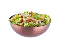 Relaxdays Ensaladera de Acero Inoxidable, Frutero Cobrizo, Cuenco de Cocina, Bol ReposterÃ­a, 12 x 31,5 cm, Cobre, 100%