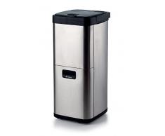 Ariete Ecowe 2001 - Cubo de basura inteligente para eliminación de residuos orgánicos, 2 ciclos de secado, ruedas, filtro de carbono activo, 60 W/h, plata