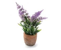 Versa 21180005 Planta Artificial Maceta Morado Metal 10x10x10.25 cm