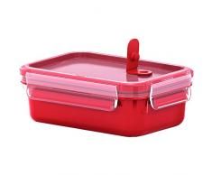 Emsa - Recipiente hermético para Almuerzo, Caja con Compartimentos, con Cierre, para microondas, plástico, Rojo, 0,55 L