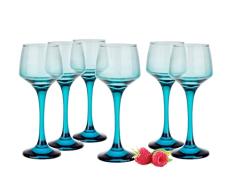 Glasmark Krosno - Juego de 6 vasos de chupito de 75 ml, para chupitos de chupito Vodka, vaso de licor, vasos de licor, juego de regalo, vodka turquesa, 6 x 75 ml