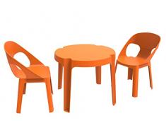 Resol Set Rita - Color Naranja, Set de 1 Mesa y 2 sillas