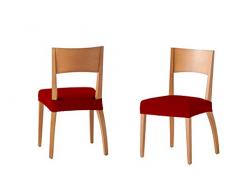 Martina Home Tunez - Funda para Silla, Tela, Funda silla asiento, Rojo, 24 x 30 x 6 cm, 2 Unidades