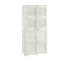 Tontarelli Omnimodus Armario 4Â Orificios Perforados, 4Â Puertas Lisas y 4, Color Blanco, 79Â x 47Â x 164Â cm