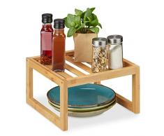 Relaxdays bambú, 14 x 24,5 x 24,5 cm, Estante para encimera y Armario de Cocina, Color Natural, 100%, Naturaleza