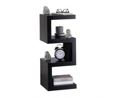 Relaxdays Estantería de Suelo con Diseño Retro, Madera MDF, Negro, 30x30x74 cm
