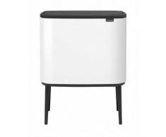 Brabantia Bo Touch Bin Cubo de Basura, Acero Inoxidable, Blanco, 11 + 23 litros