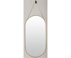 Lenfra Espejo de Pared, Ovalado, Miami, Aprox. 55 x 85 cm, Espejo de diseÃ±o Dorado