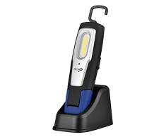Ryme Automotive - LÃ¡mpara de Trabajo LED y puntero Ultra Violeta, BaterÃ­a de Litio y base de carga, IluminaciÃ³n puntero Linterna Taller MecÃ¡nico UV LUX 3W COB LED / 3W UV