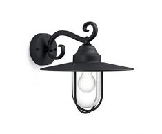 Philips myGarden Pasture - Aplique de exterior, casquillo E27, 60 W, aluminio, color negro, diseÃ±ado para jardines y patios