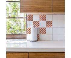 PLAGE Adhesivos para Azulejos y decoración de la Pared, Vinilo, Naranja, 15x15cm