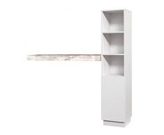 Over Home Consola Recibidor, Madera, Blanco Vintage, 115 x 25 x 120 cm