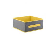axentia Caja Sofia gris de amarillo, caja de plástico con mango, estantería Caja multifunción, zapatos Caja Tamaño: 28 x 28 x 13 cm