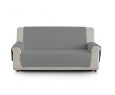 Eiffel Textile FSA0014 Cubre Sofa Acolchado Reversible, 3 Plazas, Poliéster, Gris/Gris Oscuro