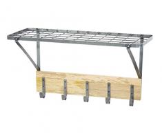 Kitchencraft Industrial cocina estante de pared con ganchos, 32,5Â x 60Â x 25,5Â cm (1Â 1Â x 2 x 10Â )